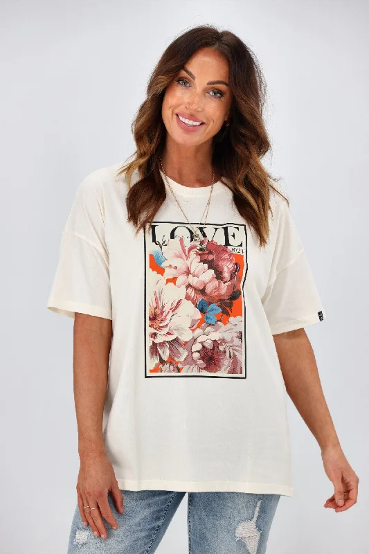 Rebel Club by Shine On Vogue Love Boyfriend Tee Off White