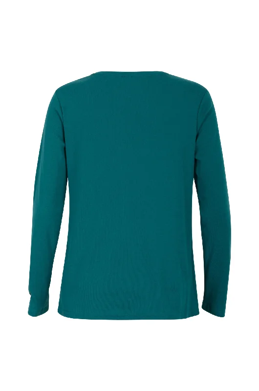 Rouched front Poly Cotton Rib Top | JADE | 6557ZR