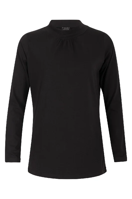 Season basic Turtle neck Top | Black | 6555ZZ