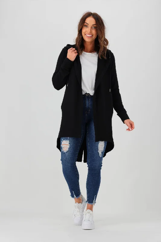 Silent Theory Ashleigh Hooded Cardigan Black