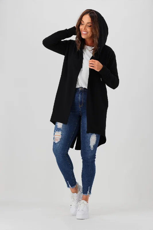 Silent Theory Ashleigh Hooded Cardigan Black