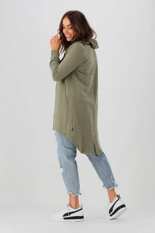 Silent Theory Ashleigh Hooded Cardigan Khaki