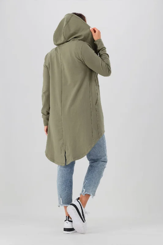 Silent Theory Ashleigh Hooded Cardigan Khaki