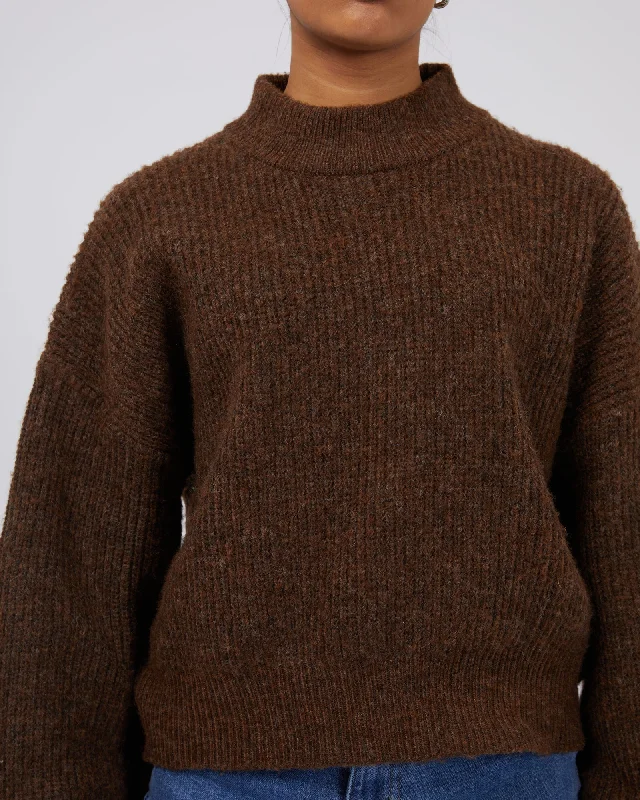 Silent Theory Eden Knit Jumper Brown