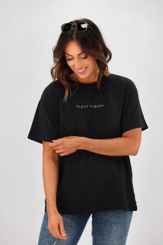 Silent Theory Logo Tee Washed Black