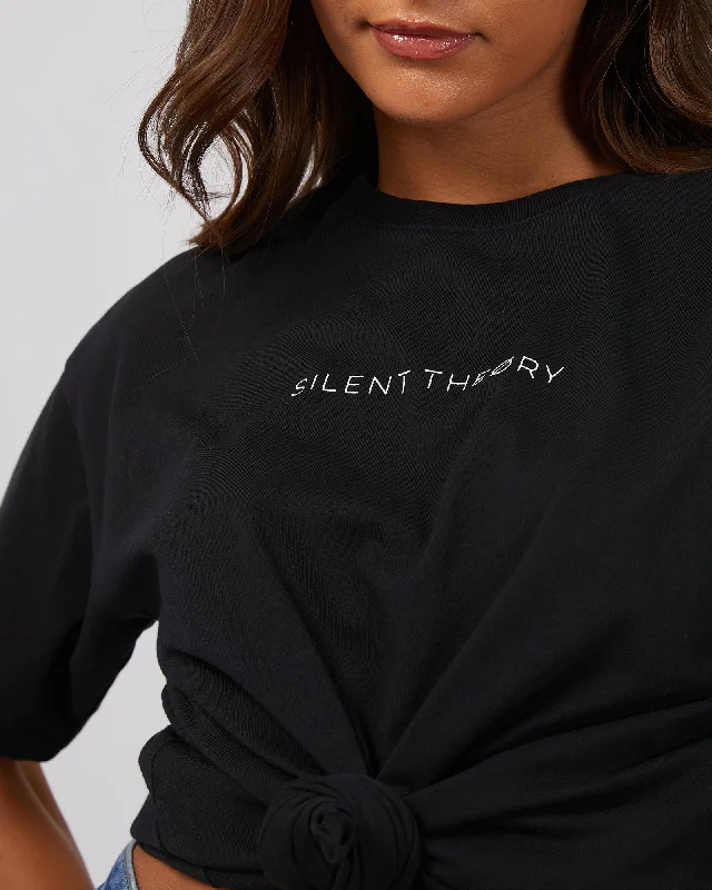 Silent Theory Logo Tee Washed Black