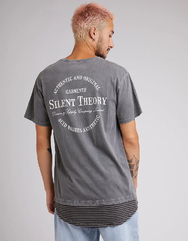 Silent Theory Mens Authentic Layered Tee Coal