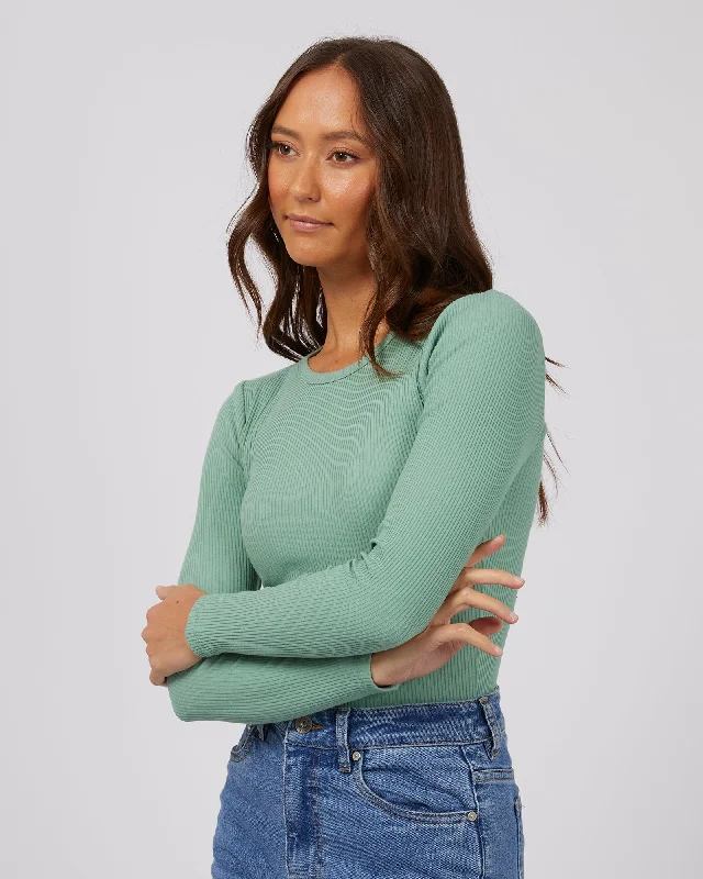 Silent Theory Rib Long Sleeve Sage