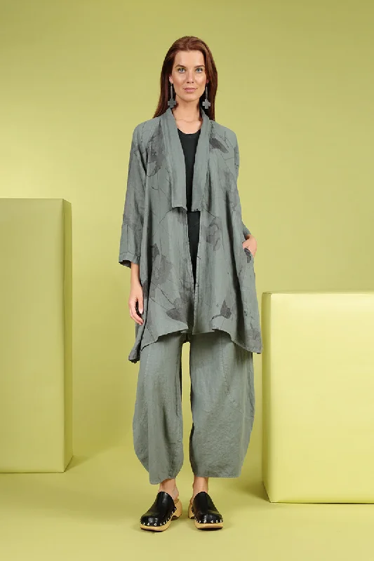 Sleeveless Graphite Linen Jersey Tunic