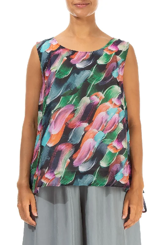 Sleeveless Paint Charm Silk Cotton Top