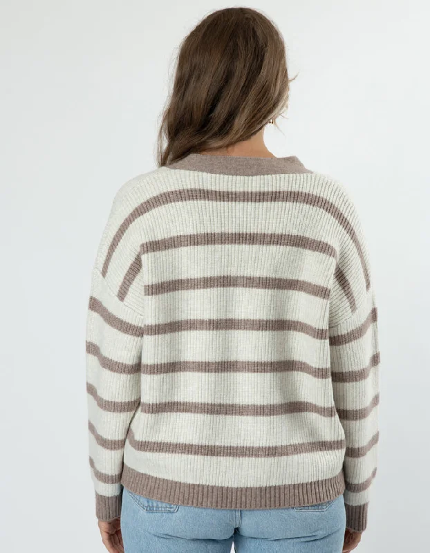 Stella + Gemma Greyson Cardigan Oat Stripe