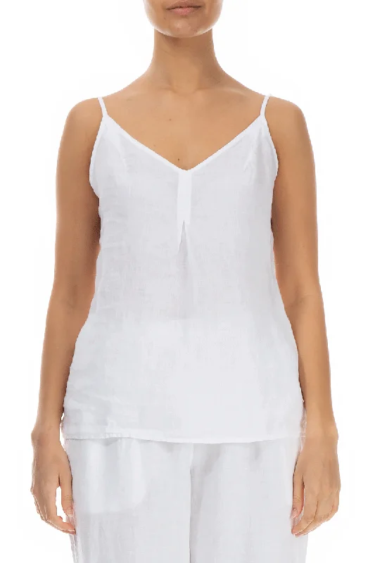 Strappy White Linen Top