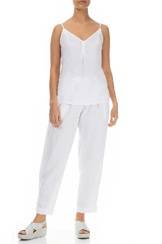 Strappy White Linen Top