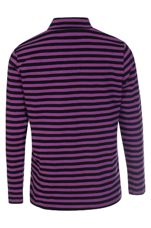 Stripe Turtle neck Top | Magenta Black | 6562ZZ