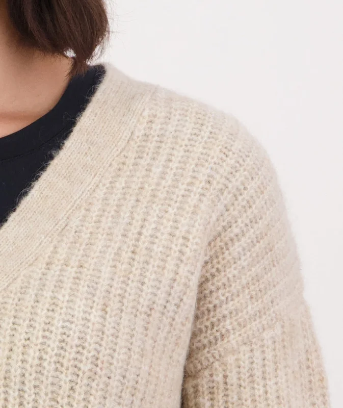 Swanndri Dawson Mohair Crop Cardigan Sandshell