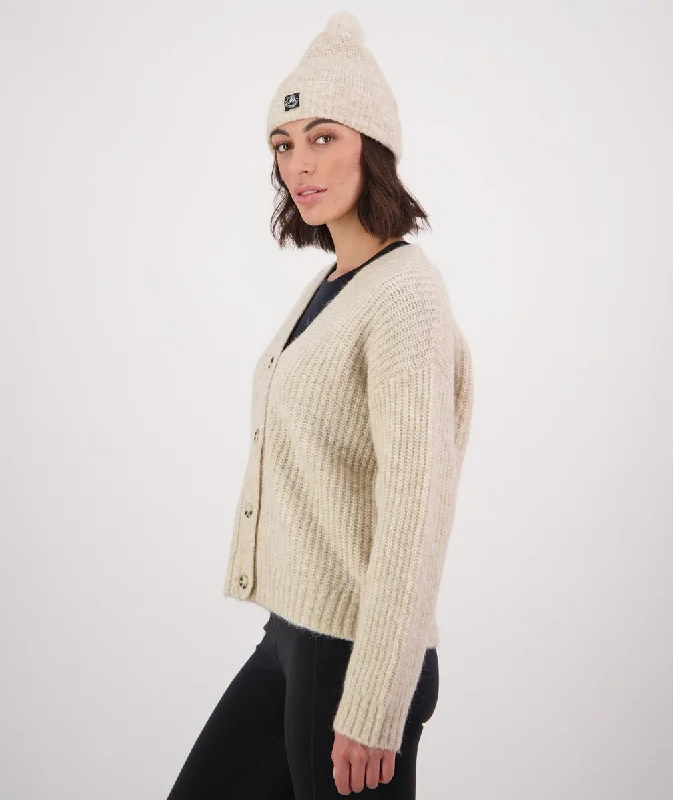 Swanndri Dawson Mohair Crop Cardigan Sandshell