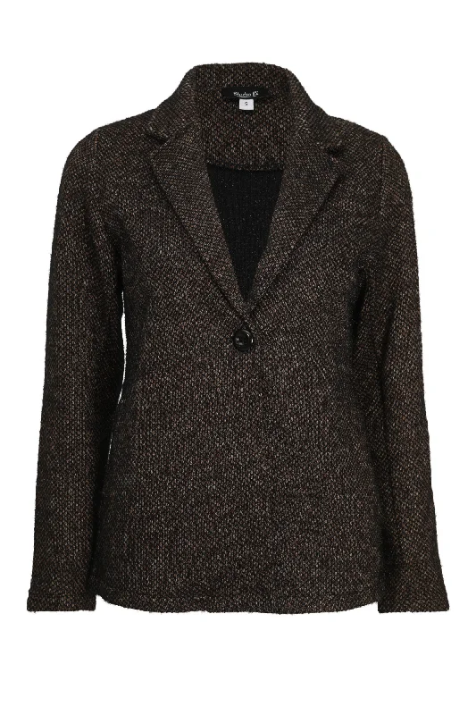 Textured Parisienne Look Jacket | CAMEL BLACK | 8188ZR