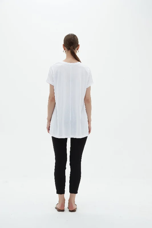 Tirelli Longline Crewneck Tee White