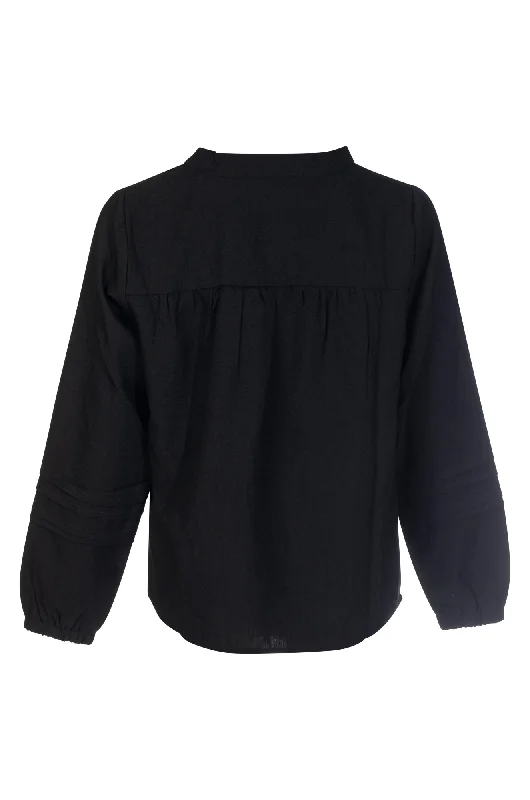 Soft Drape nehru collar Top | BLACK | 8802ZZ