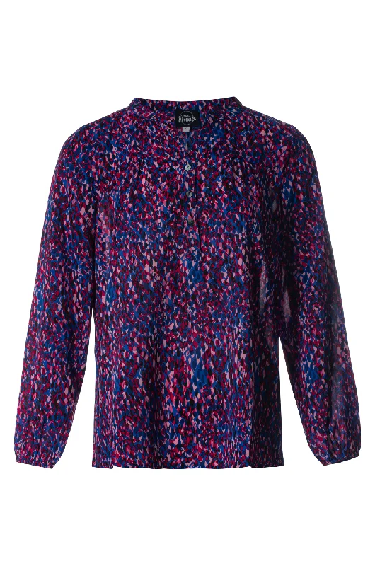 Printed Chiffon Top | Cobalt Magenta Animal | 7122ZZ