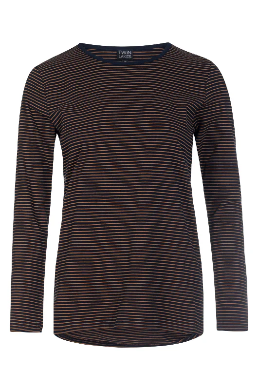 Crew neck Stripe Top | Navy Nutmeg | 6561ZZ