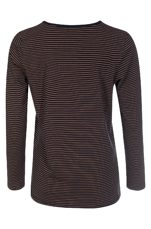 Crew neck Stripe Top | Navy Nutmeg | 6561ZZ