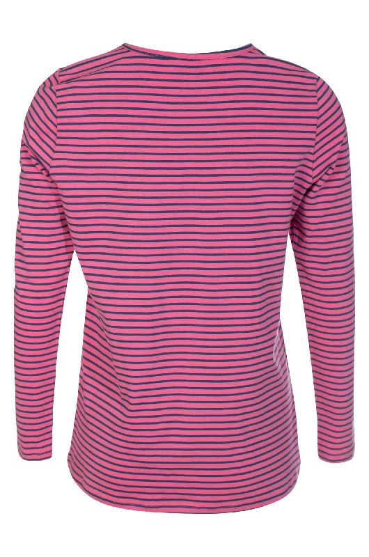 Crew neck Stripe Top | PINK INDIGO | 6561ZZ