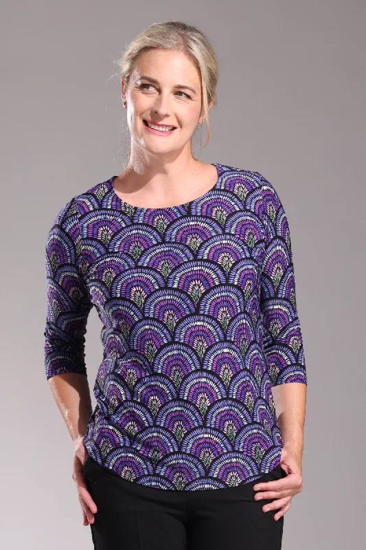 Printed Slinky Tunic | PURPLE MOSAIC | 7404ZZ