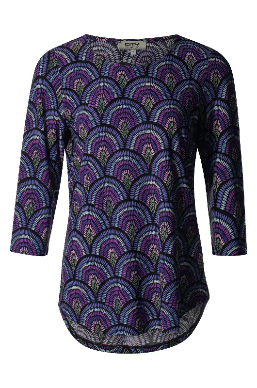 Printed Slinky Tunic | PURPLE MOSAIC | 7404ZZ