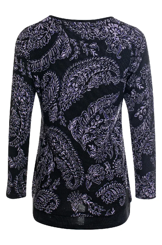 Tunic with detachable cowl neck | PURPLE PAISLEY | 7914ZZ