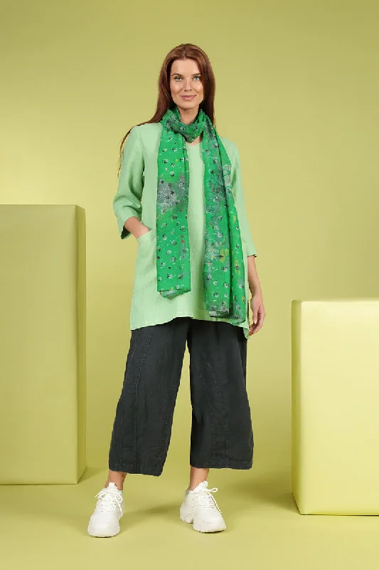 Twin Pockets Green Sorbet Linen Tunic