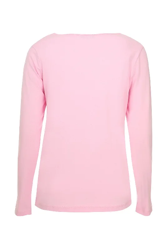 V  Neck Top with Lurex stitching | PETAL PINK | 6574ZR