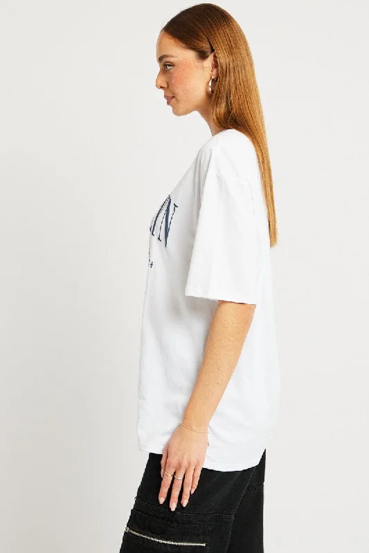 White Graphic Tee Short Sleeve