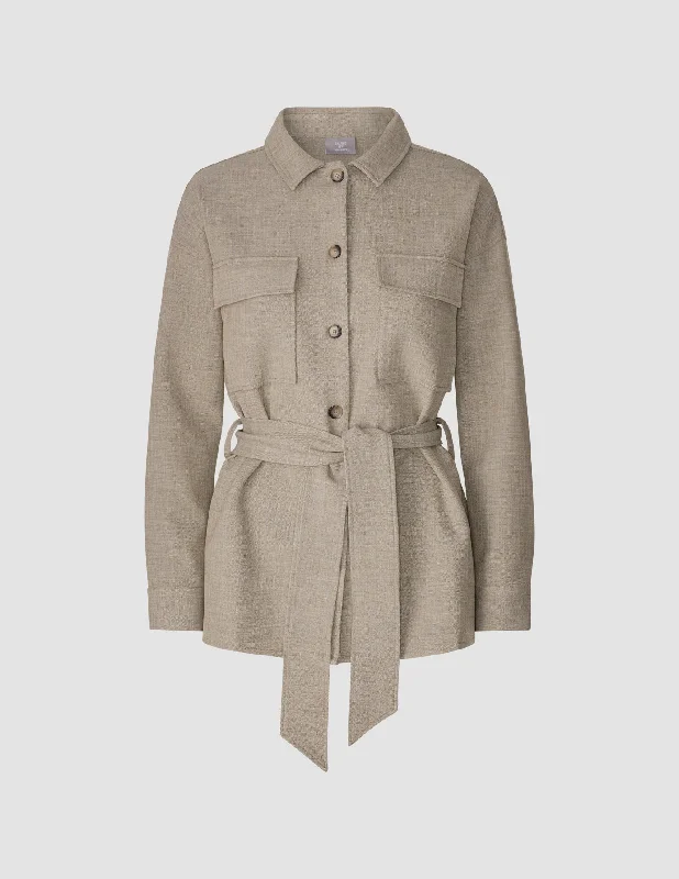 Belted Overshirt Cloud Beige