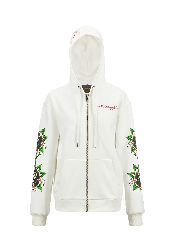 Womens Stay True Relaxed Zip Through Hoodie - White