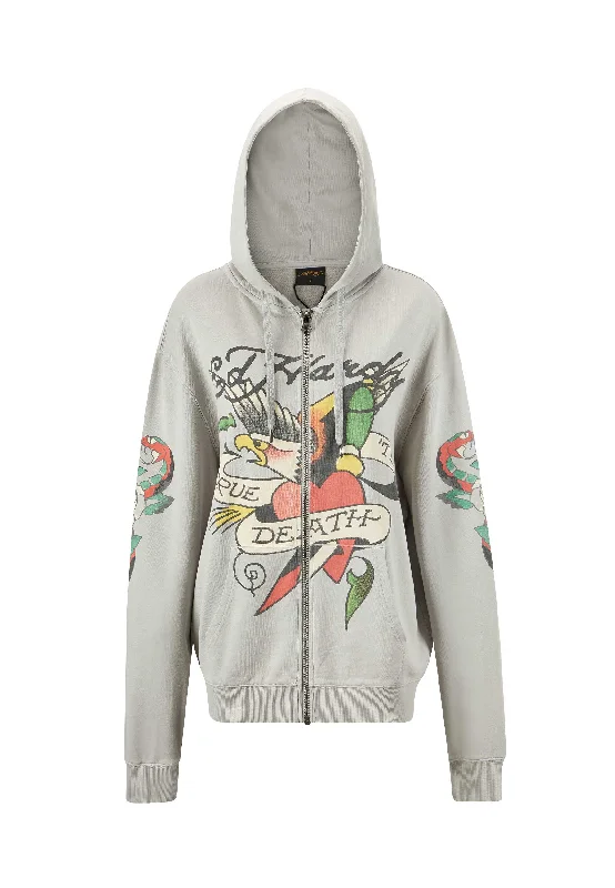 Womens True Snake Zip Through Hoodie - Grey