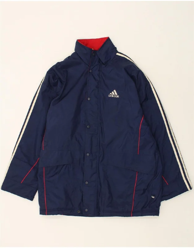 Men's Coats with Vintage StyleADIDAS Mens Loose Fit Hooded Windbreaker Jacket UK 40/42 Medium Navy Blue Men's Coats with Vintage StyleADIDAS Mens Loose Fit Hooded Windbreaker Jacket UK 40/42 Medium Navy Blue