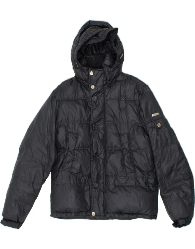 Men's Coats for Casual WearAMERICANINO Mens Hooded Padded Jacket UK 40 Large Navy Blue Polyamide Men's Coats for Casual WearAMERICANINO Mens Hooded Padded Jacket UK 40 Large Navy Blue Polyamide