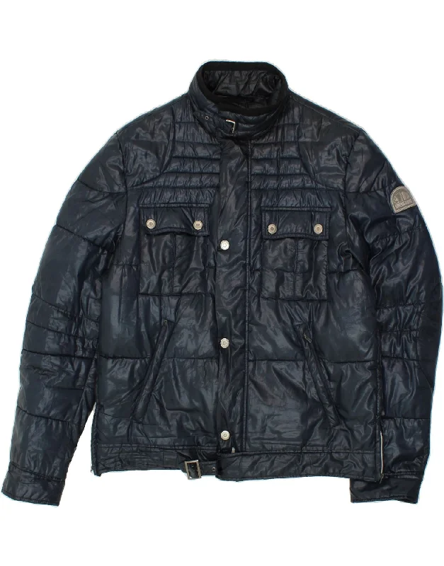 Men's Coats with Vintage StyleAMERICANINO Mens Padded Jacket UK 44 2XL Navy Blue Polyester