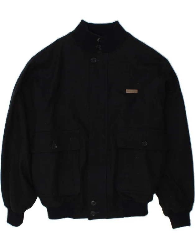 Men's Coats with Down InsulationAMERIGO VESPUCCI Mens Bomber Jacket UK 38 Medium Navy Blue Wool