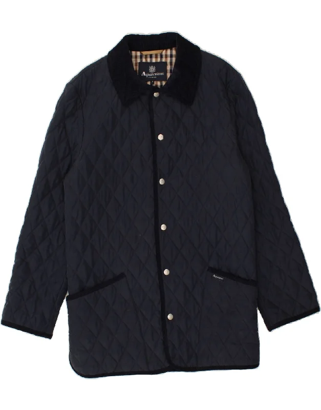 Men's Coats for Winter CampingAQUASCUTUM Mens Quilted Jacket UK 36 Small Navy Blue
