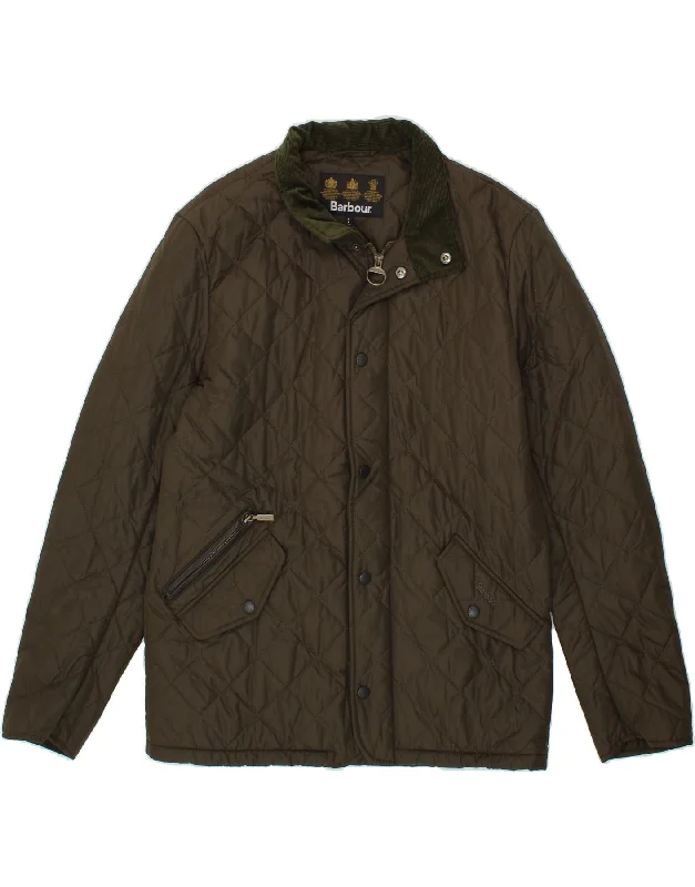 Classic Men's Trench CoatsBARBOUR Mens Quilted Jacket UK 36 Small Brown Polyester
