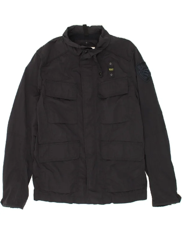 Men's Coats for TravelBLAUER Mens Utility Jacket UK 40 Large Navy Blue