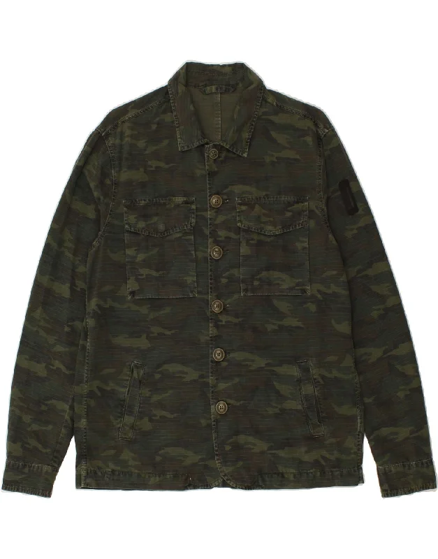 Men's Coats with Convertible CollarsBOMBOOGIE Mens Military Jacket UK 38 Medium Green Camouflage Cotton Army Men's Coats with Convertible CollarsBOMBOOGIE Mens Military Jacket UK 38 Medium Green Camouflage Cotton Army