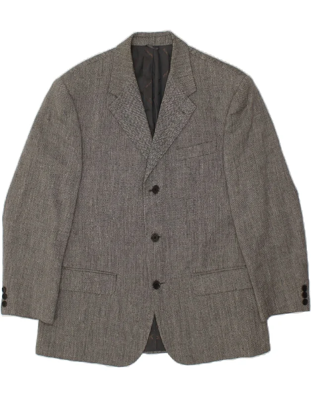 Men's Coats with Relaxed FitsBROOKSFIELD Mens 3 Button Blazer Jacket IT 50 Large Grey Chevron Wool Men's Coats with Relaxed FitsBROOKSFIELD Mens 3 Button Blazer Jacket IT 50 Large Grey Chevron Wool