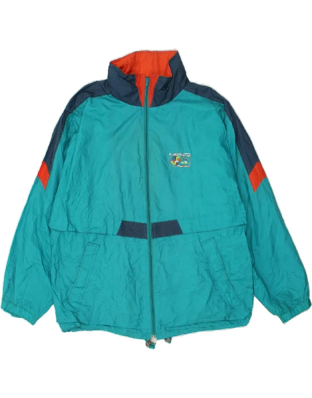 Versatile Men's Pea CoatsBRUGI Mens Hooded Rain Jacket UK 40 Large Blue Colourblock Polyamide Versatile Men's Pea CoatsBRUGI Mens Hooded Rain Jacket UK 40 Large Blue Colourblock Polyamide