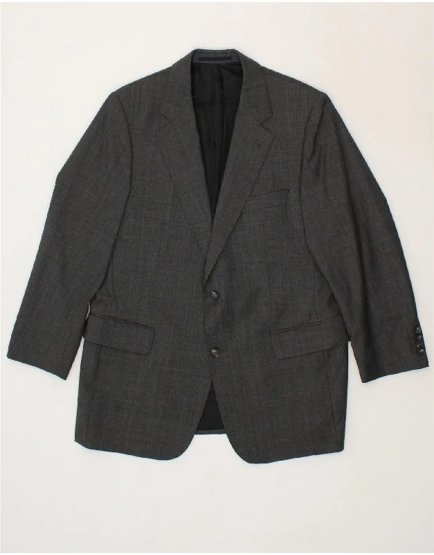 Men's Coats for Big and TallBURBERRY Mens 2 Button Blazer Jacket UK 40 Large Grey Check Virgin Wool Men's Coats for Big and TallBURBERRY Mens 2 Button Blazer Jacket UK 40 Large Grey Check Virgin Wool