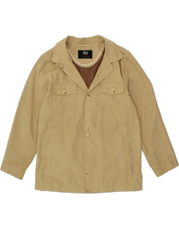 Men's Coats with Contrast StitchingBUSH Mens Utility Jacket UK 38 Medium Beige Polyester Men's Coats with Contrast StitchingBUSH Mens Utility Jacket UK 38 Medium Beige Polyester