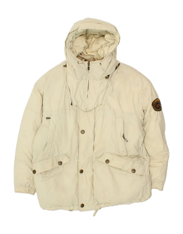 Men's Coats with Inner PocketsCAMEL Mens Hooded Padded Jacket IT 52 XL Beige Polyester