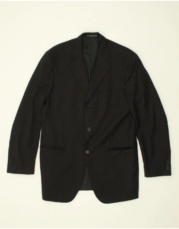 Men's Coats with Velcro ClosuresCERRUTI Mens 3 Button Blazer Jacket IT 50 Large Black Striped Viscose Men's Coats with Velcro ClosuresCERRUTI Mens 3 Button Blazer Jacket IT 50 Large Black Striped Viscose